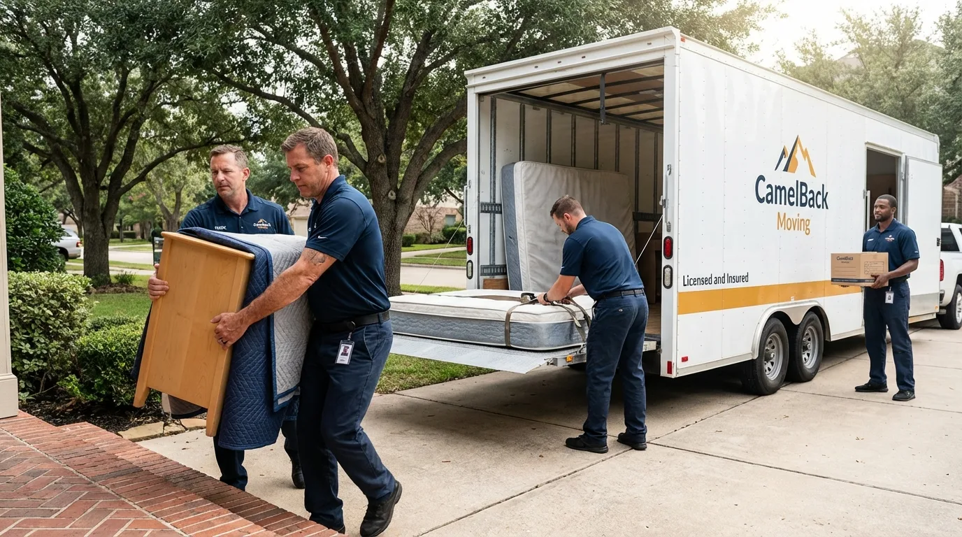 Crew loading residential truck for cross-state move from Ephrata, PA