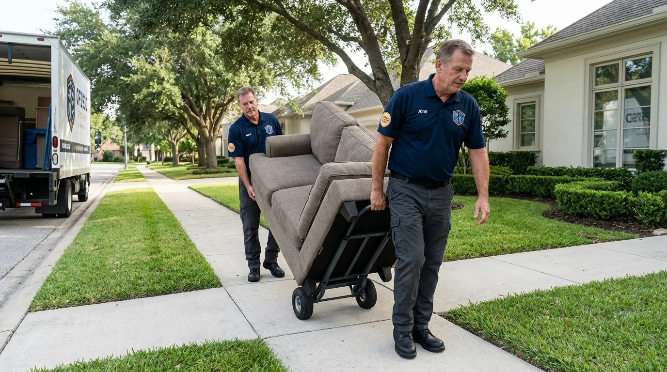 Local residential moving crew loading furniture in Ephrata, PA